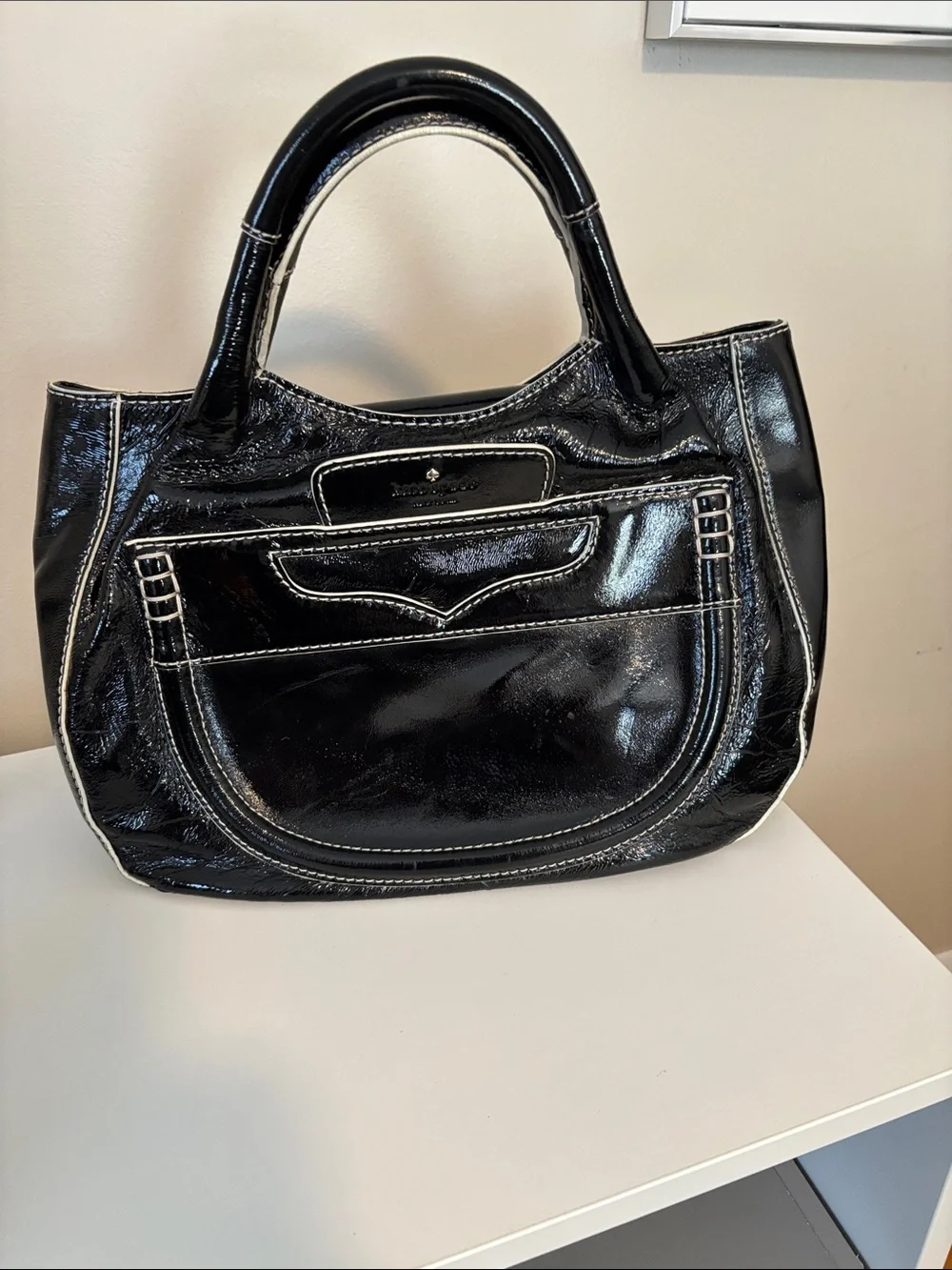 Kate Spade NY/ black patent handbag
